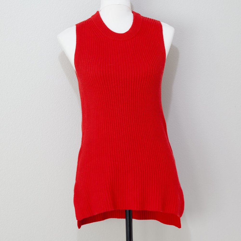 J. Crew  Womens Thick Ribbed Red Sweater Vest Size Small